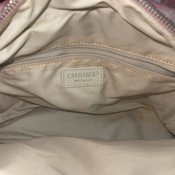 ππ Stunning Pink Chanel Nylon Canvas Crossbody/Tote Bag NOT THE BEAUTY LINE - Picture 6 of 15
